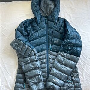REI Co-op Gray and Teal Outdoor Jacket